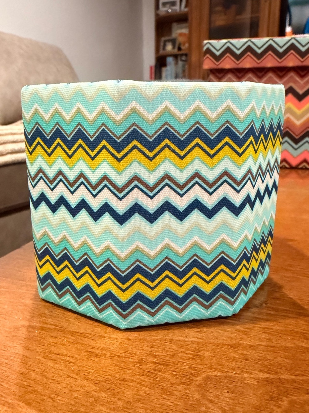 Missoni for Target Chevron Note Paper Holder Cube -2011 Teal Blue Zigzag